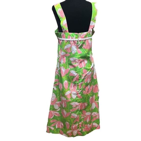 THE LILLY LILLY PULITZER ‎ FLORAL PINK & GREEN DRESS SIZE 12 - Picture 2 of 8